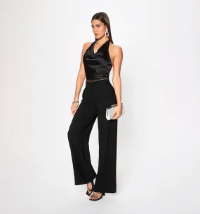 Blusa corta escote halter de amarre en p